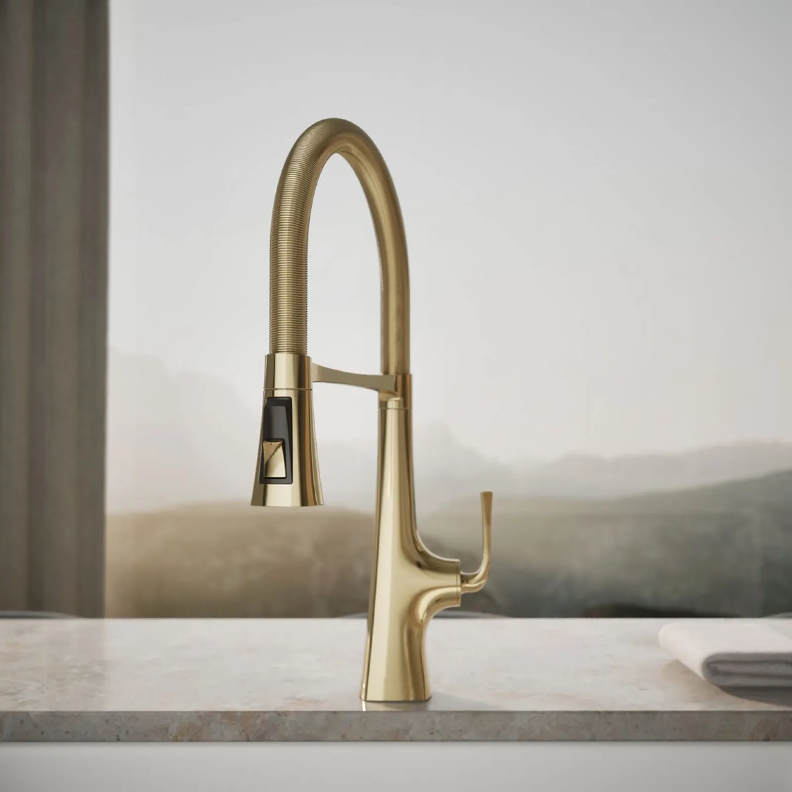 Semi-professional kitchen sink faucet with three-function sprayhead^Kohler Online