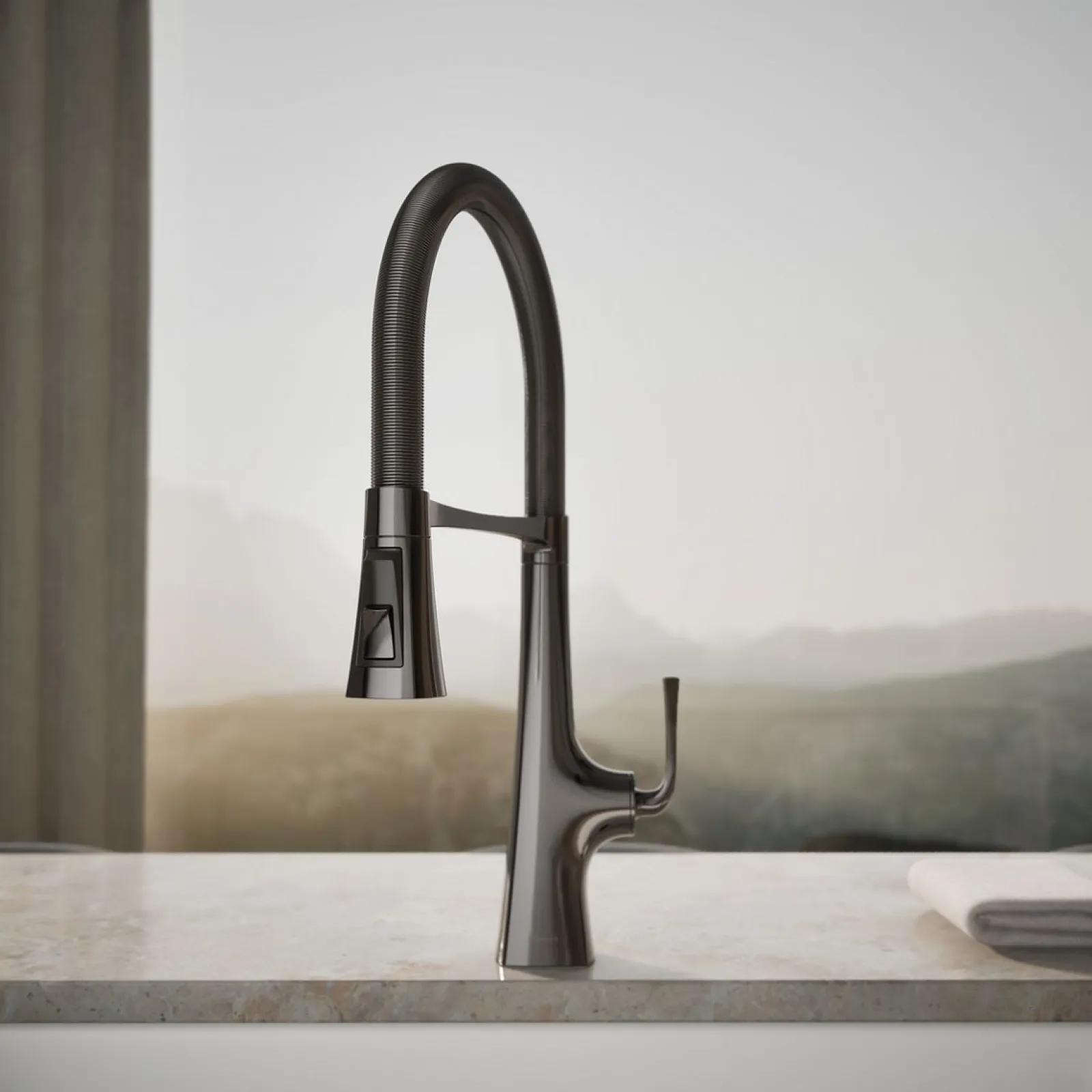 Semi-professional kitchen sink faucet with three-function sprayhead^Kohler Online