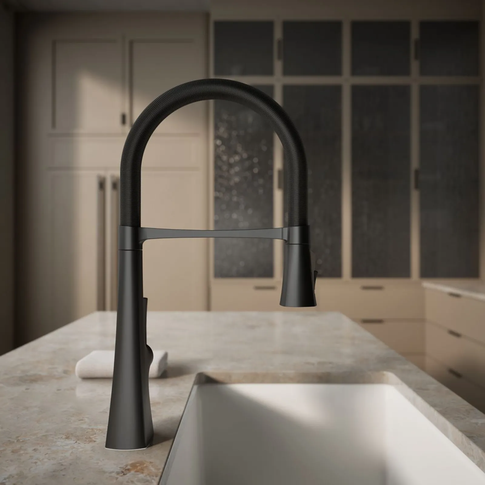 Semi-professional kitchen sink faucet with three-function sprayhead^Kohler Online