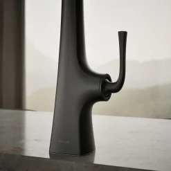 Semi-professional kitchen sink faucet with three-function sprayhead^Kohler New