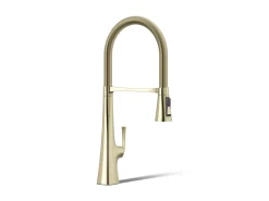 Semi-professional kitchen sink faucet with three-function sprayhead^Kohler New