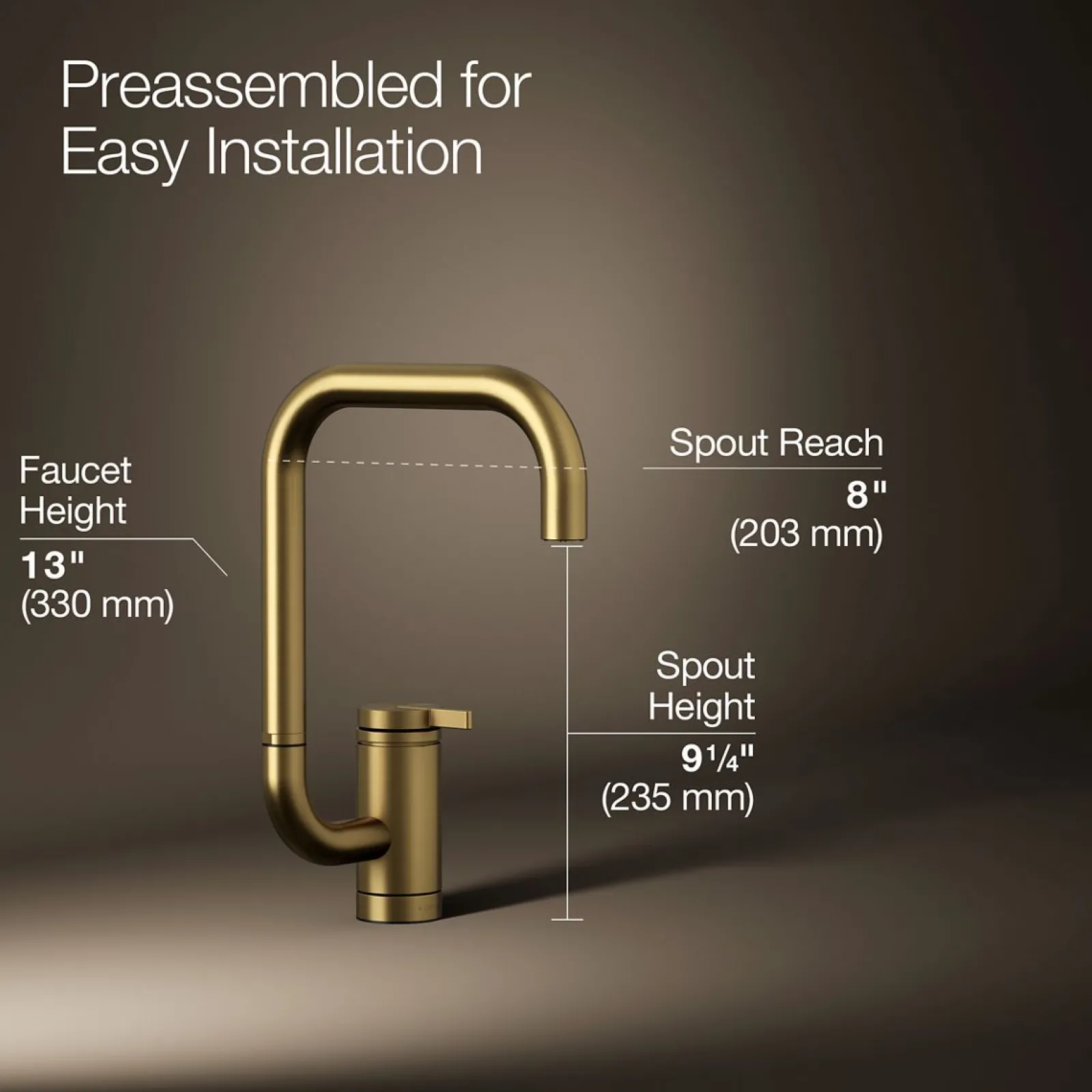 Single-handle bar sink faucet with two-function extended-reach spout^Kohler New