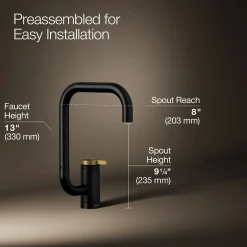 Single-handle bar sink faucet with two-function extended-reach spout^Kohler New