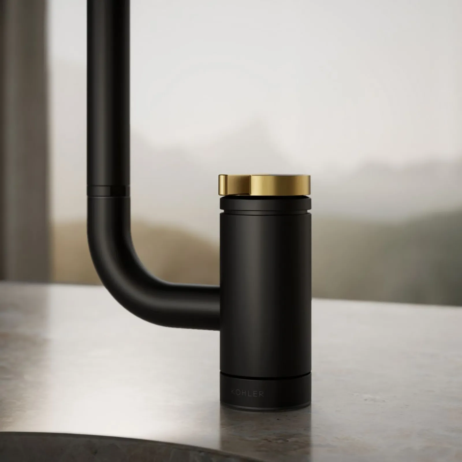 Single-handle bar sink faucet with two-function extended-reach spout^Kohler New