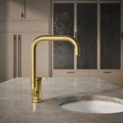 Single-handle bar sink faucet with two-function extended-reach spout^Kohler New