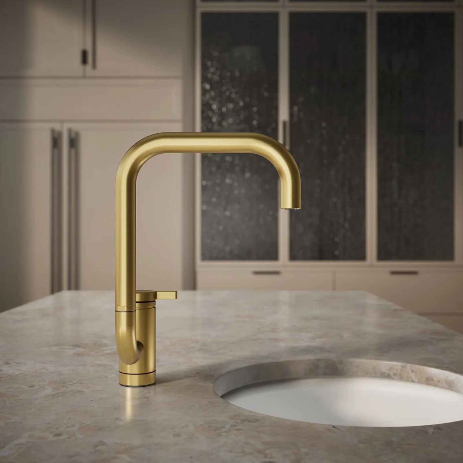 Single-handle bar sink faucet with two-function extended-reach spout^Kohler New
