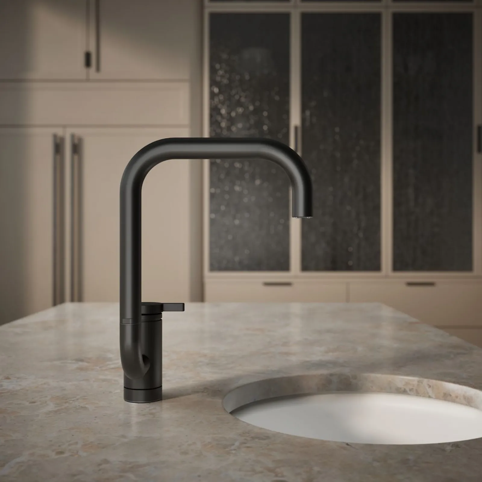 Single-handle bar sink faucet with two-function extended-reach spout^Kohler New