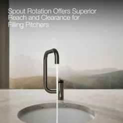 Single-handle bar sink faucet with two-function extended-reach spout^Kohler New