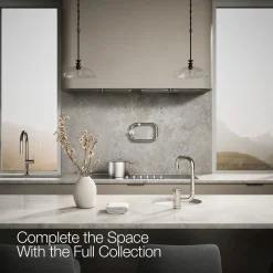 Single-handle bar sink faucet with two-function extended-reach spout^Kohler New