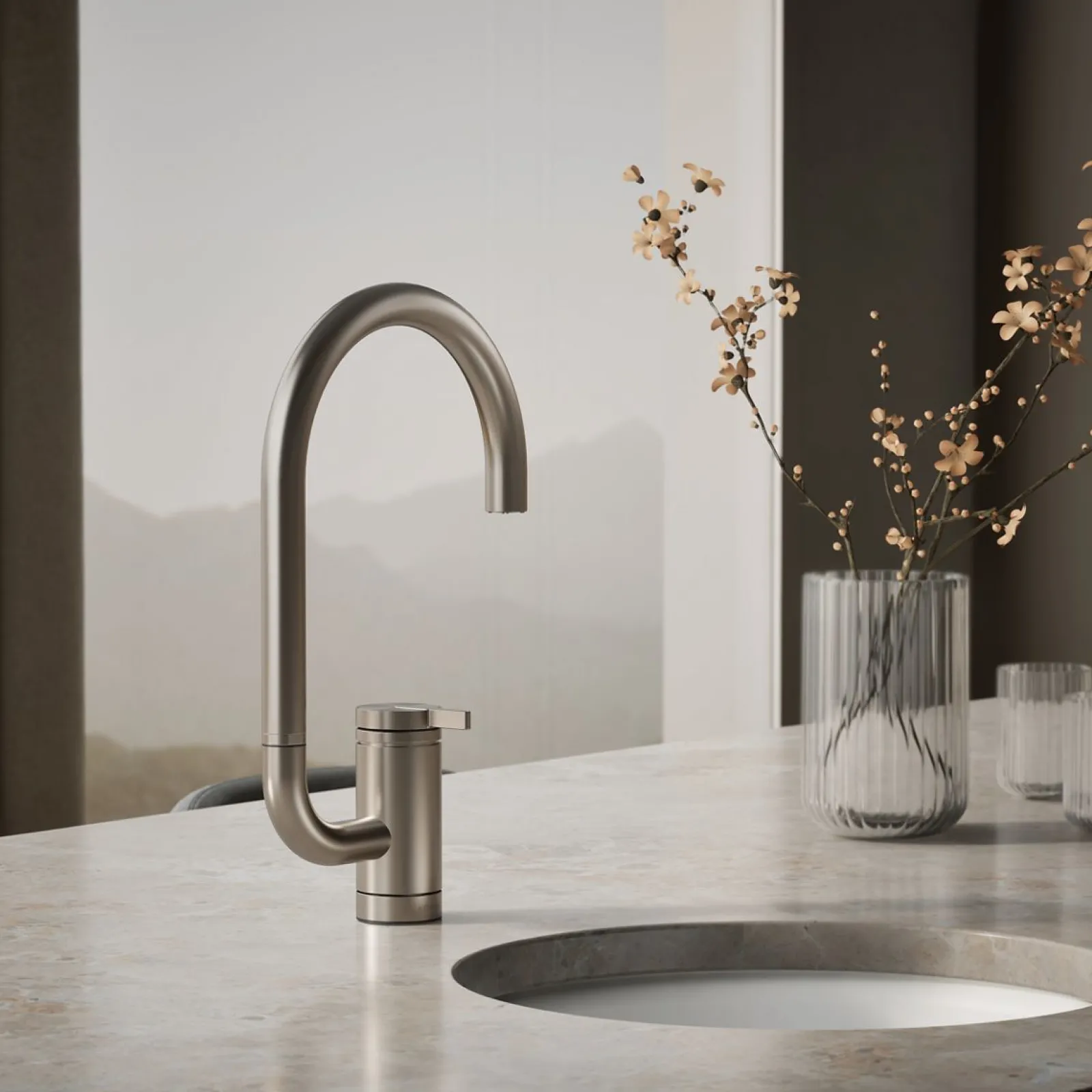 Single-handle bar sink faucet with two-function extended-reach spout^Kohler Clearance