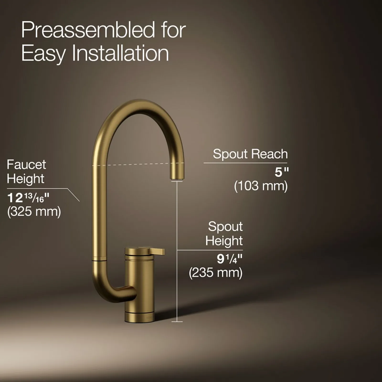 Single-handle bar sink faucet with two-function extended-reach spout^Kohler Clearance