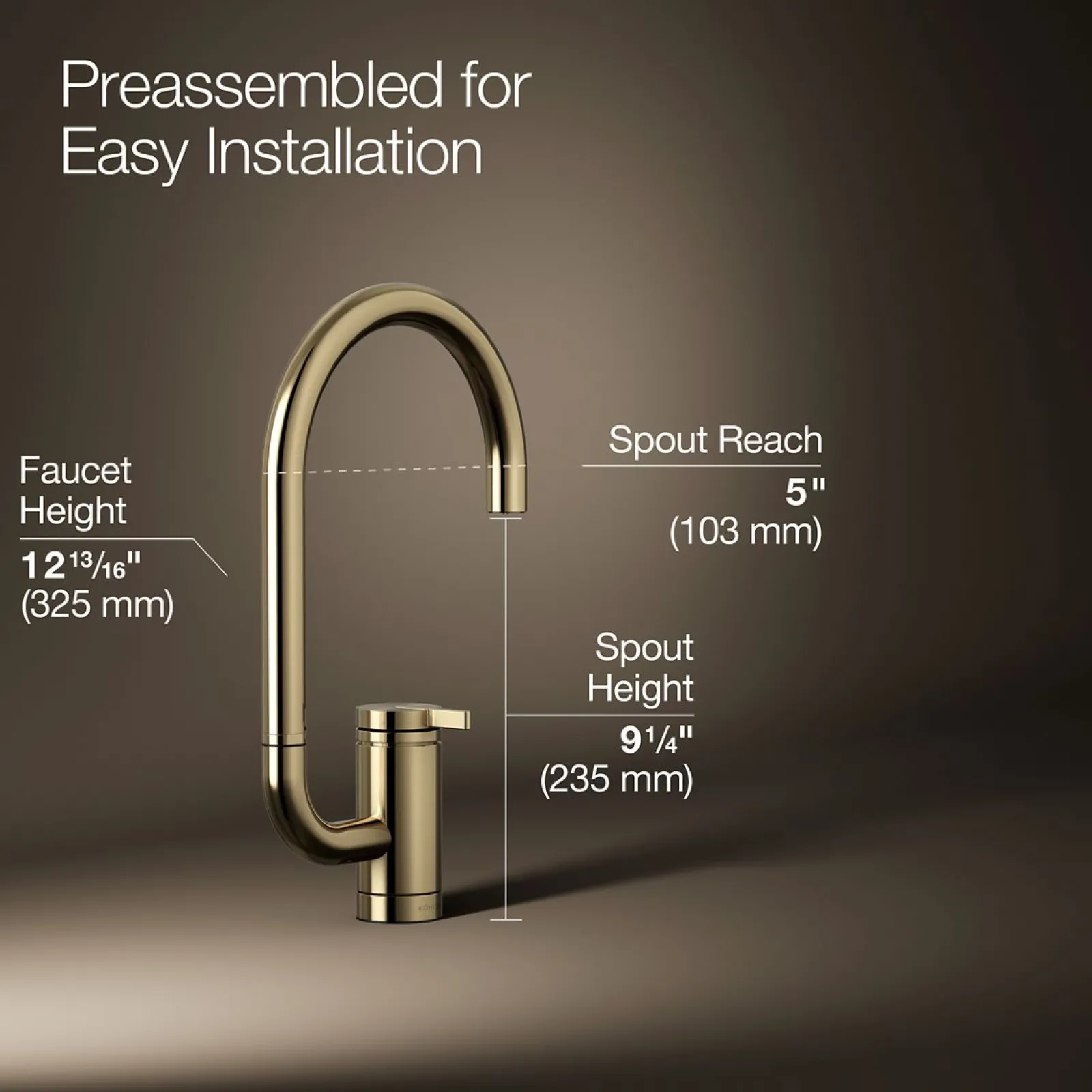 Single-handle bar sink faucet with two-function extended-reach spout^Kohler Clearance