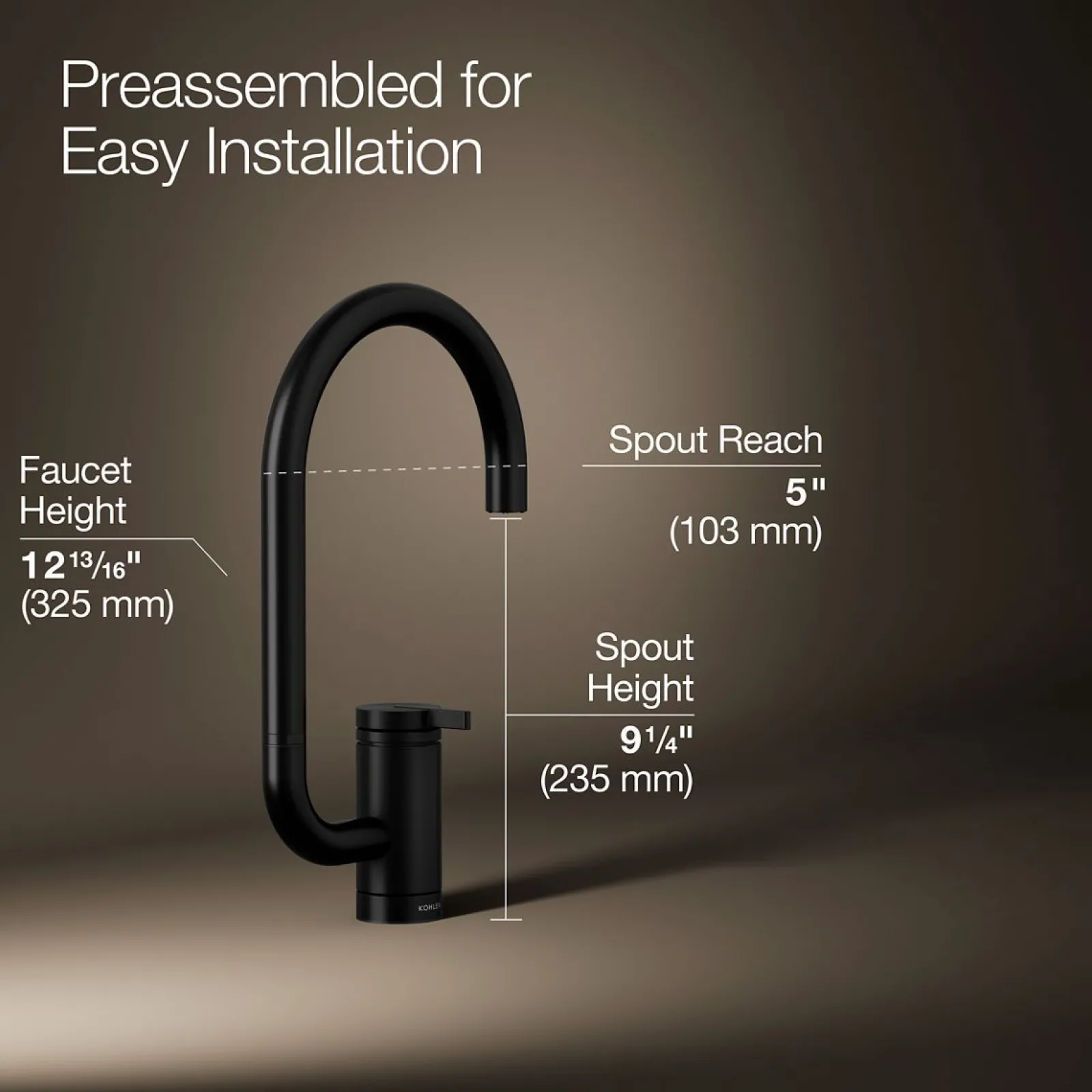 Single-handle bar sink faucet with two-function extended-reach spout^Kohler Clearance