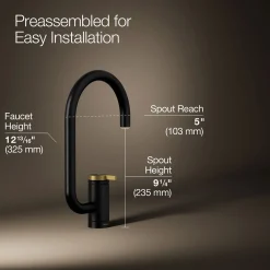 Single-handle bar sink faucet with two-function extended-reach spout^Kohler Clearance