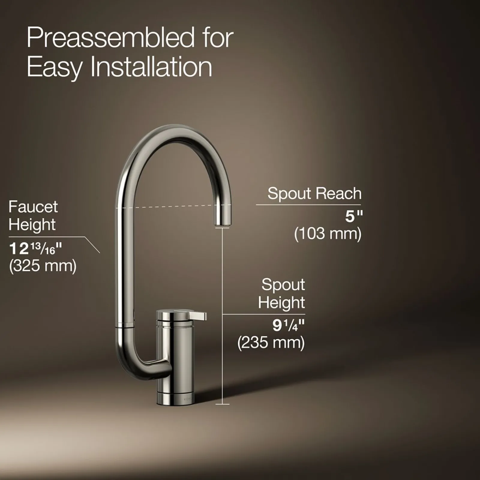 Single-handle bar sink faucet with two-function extended-reach spout^Kohler Clearance