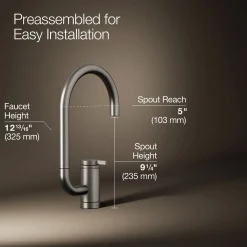 Single-handle bar sink faucet with two-function extended-reach spout^Kohler Clearance