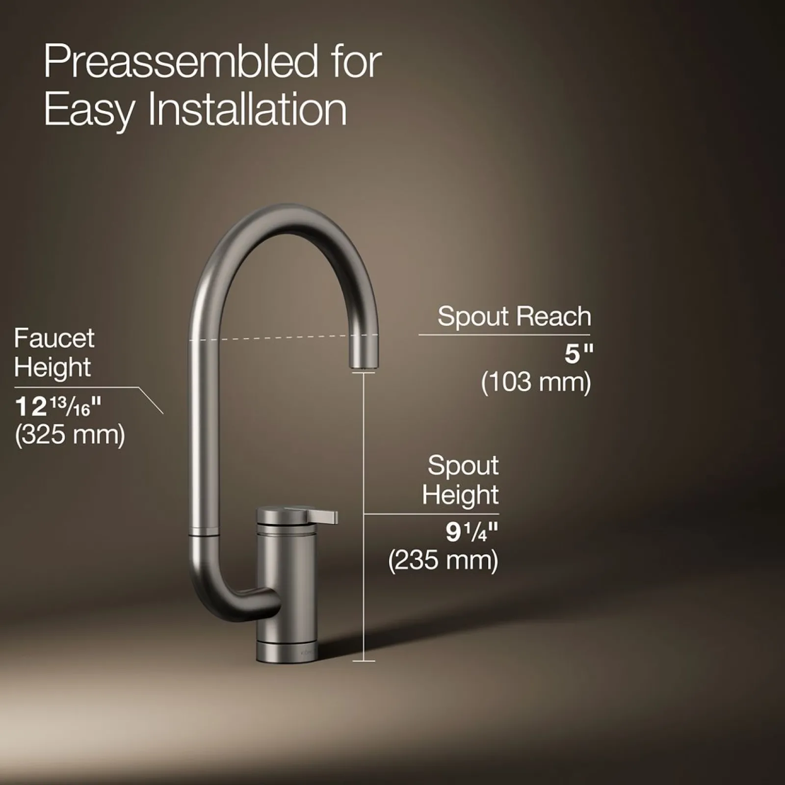 Single-handle bar sink faucet with two-function extended-reach spout^Kohler Clearance