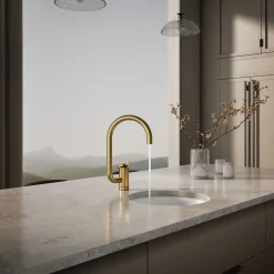 Single-handle bar sink faucet with two-function extended-reach spout^Kohler Clearance