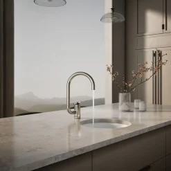 Single-handle bar sink faucet with two-function extended-reach spout^Kohler Clearance
