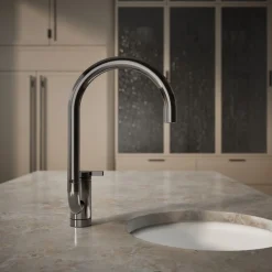 Single-handle bar sink faucet with two-function extended-reach spout^Kohler Clearance