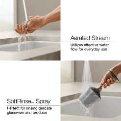 Single-handle bar sink faucet with two-function extended-reach spout^Kohler Clearance