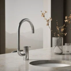 Single-handle bar sink faucet with two-function extended-reach spout^Kohler Clearance