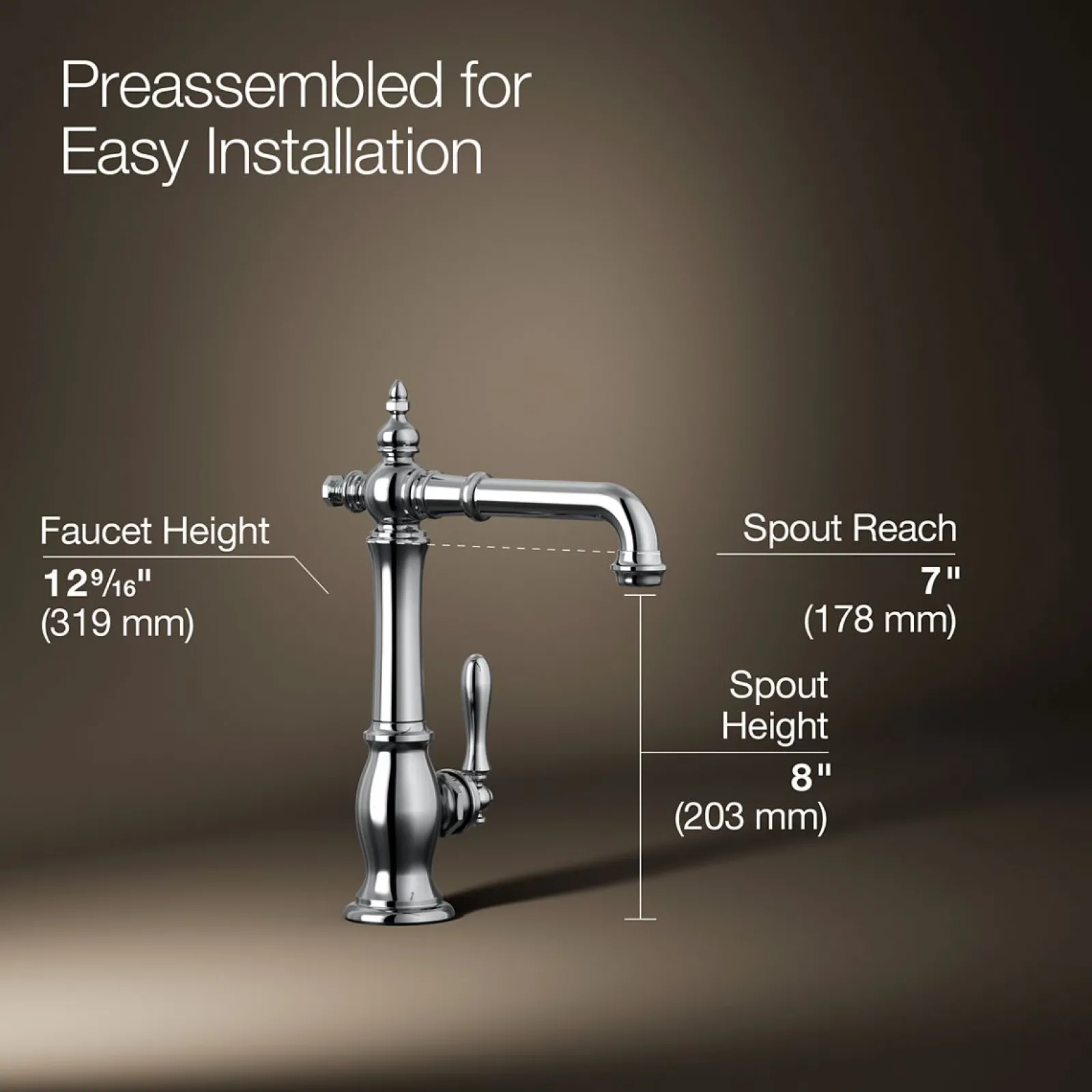 Single-handle bar sink faucet^Kohler