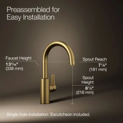Single-handle bar sink faucet^Kohler Hot