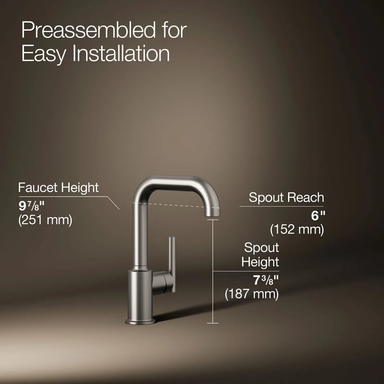 Single-handle bar sink faucet^Kohler