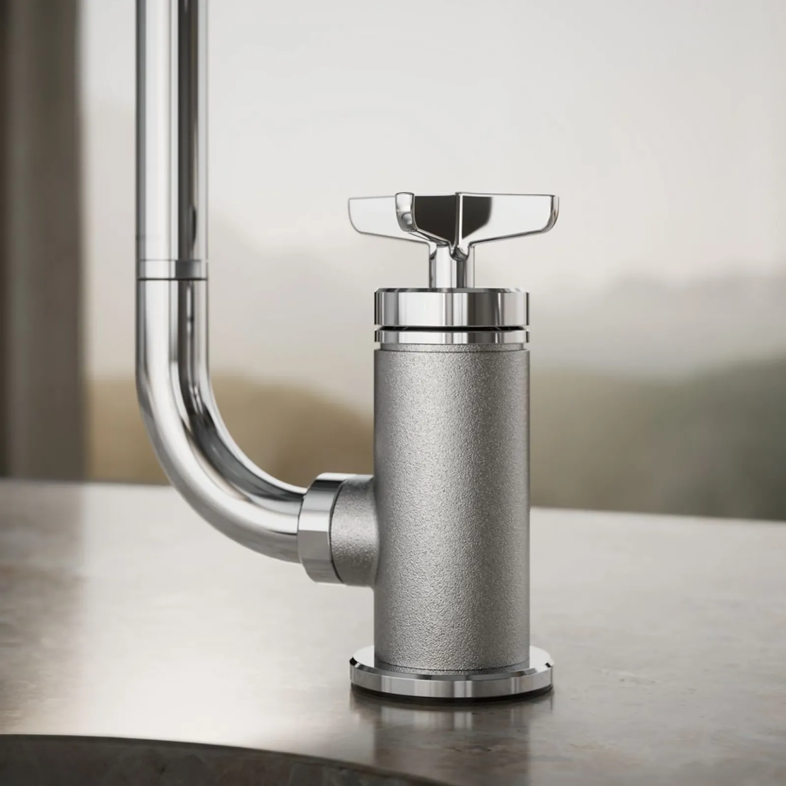 Single-handle bar sink faucet with two-function extended-reach spout and side sprayer^Kohler Outlet