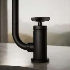 Single-handle bar sink faucet with two-function extended-reach spout and side sprayer^Kohler Outlet