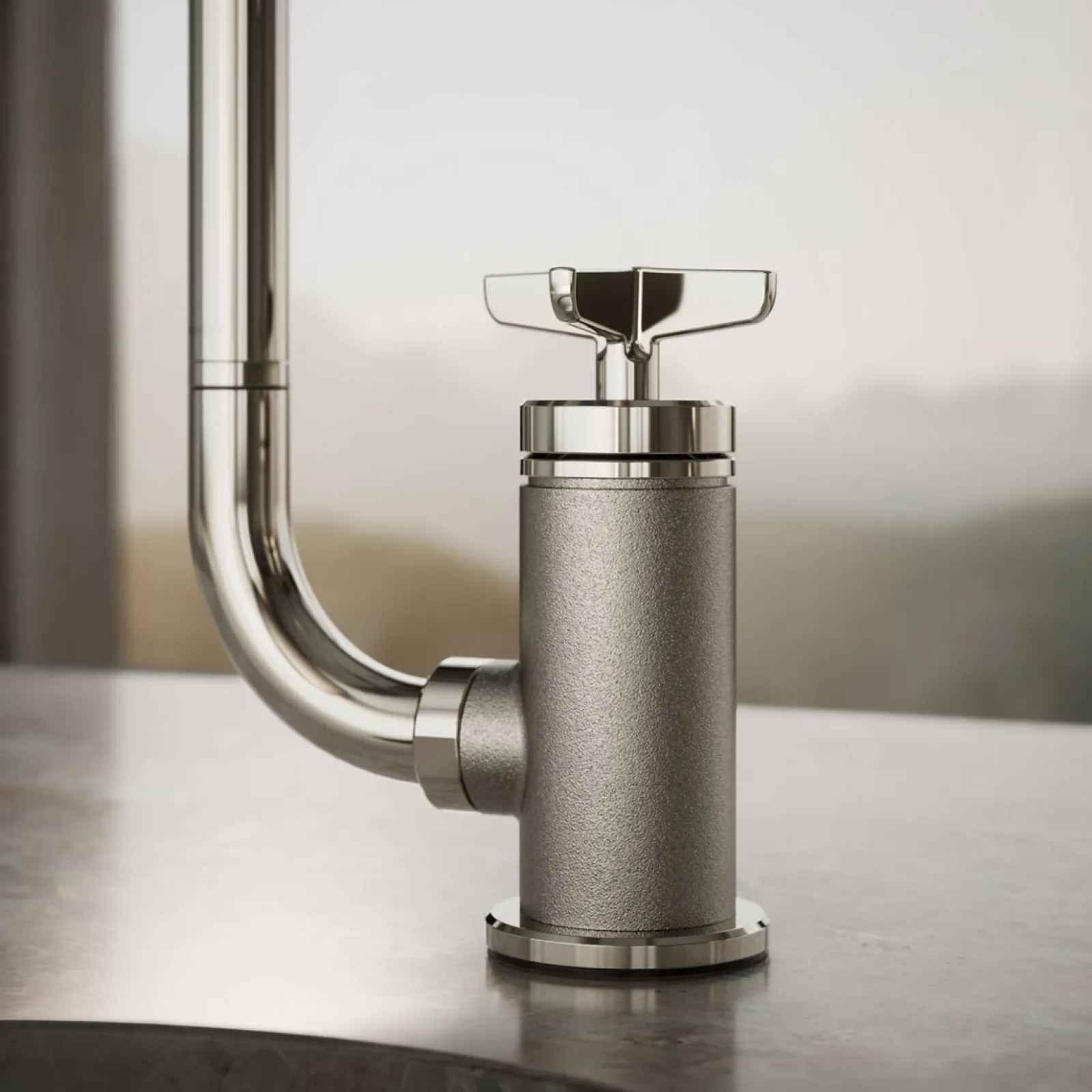 Single-handle bar sink faucet with two-function extended-reach spout and side sprayer^Kohler Outlet