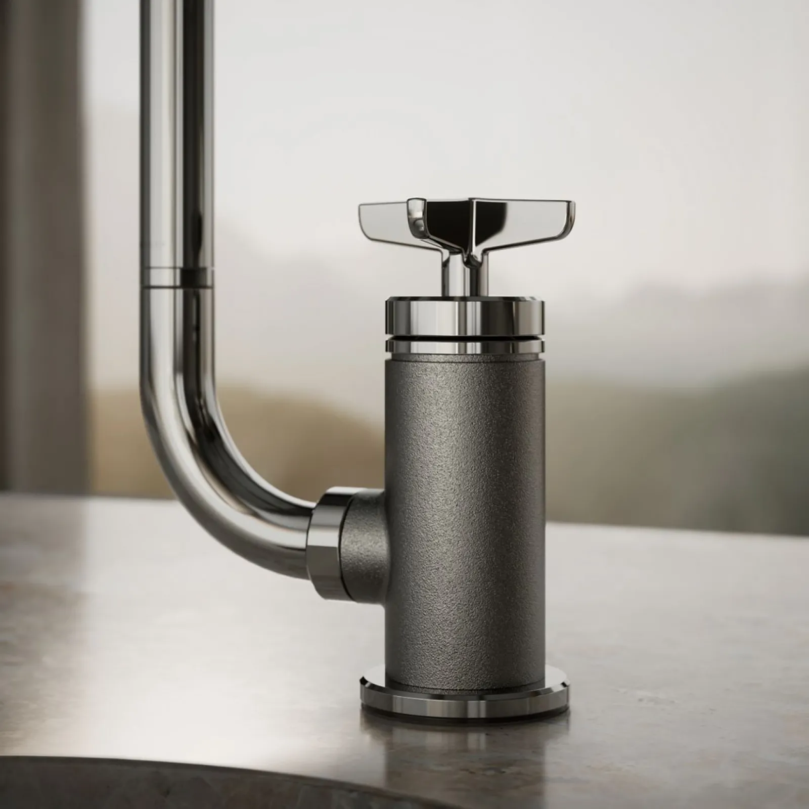 Single-handle bar sink faucet with two-function extended-reach spout and side sprayer^Kohler Outlet