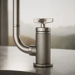 Single-handle bar sink faucet with two-function extended-reach spout and side sprayer^Kohler Outlet