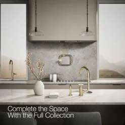 Single-handle bar sink faucet with two-function extended-reach spout and side sprayer^Kohler Outlet