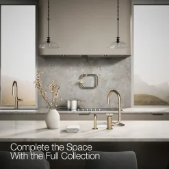 Single-handle bar sink faucet with two-function extended-reach spout and side sprayer^Kohler Outlet