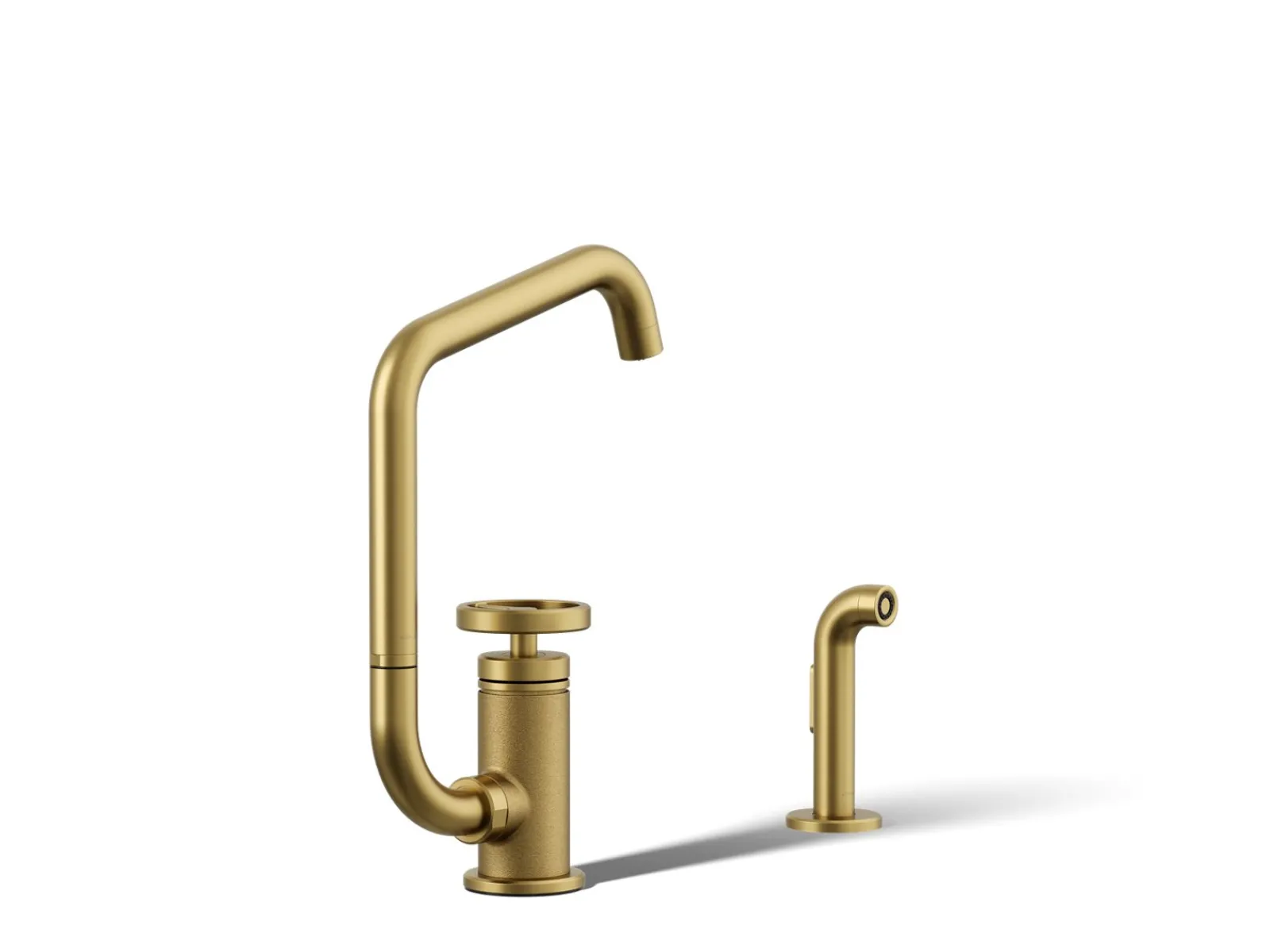 Single-handle bar sink faucet with two-function extended-reach spout and side sprayer^Kohler Online
