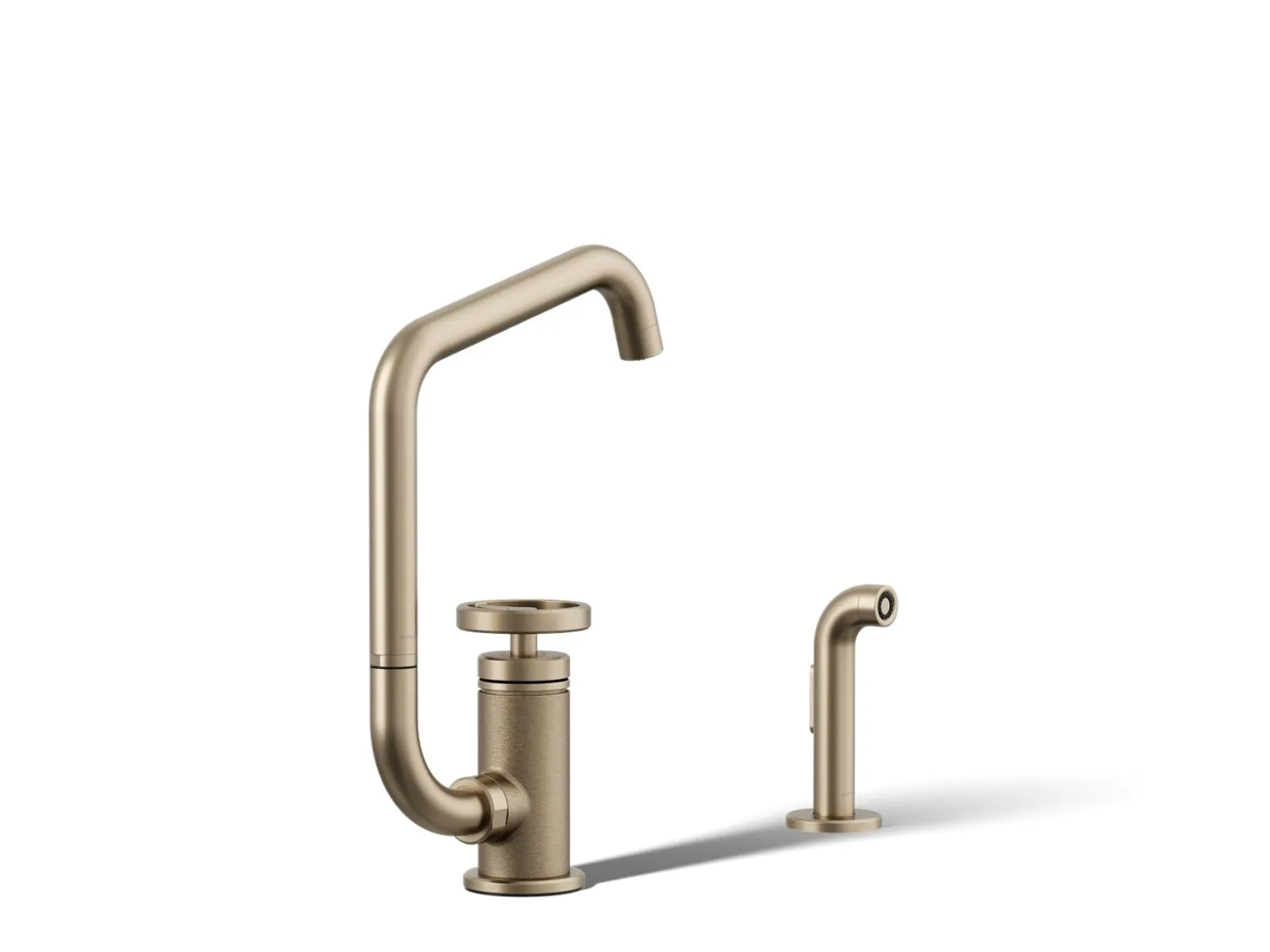 Single-handle bar sink faucet with two-function extended-reach spout and side sprayer^Kohler Online