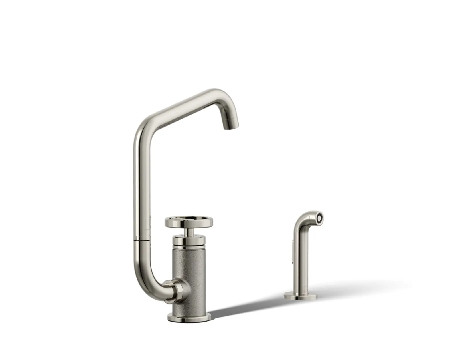 Single-handle bar sink faucet with two-function extended-reach spout and side sprayer^Kohler Online