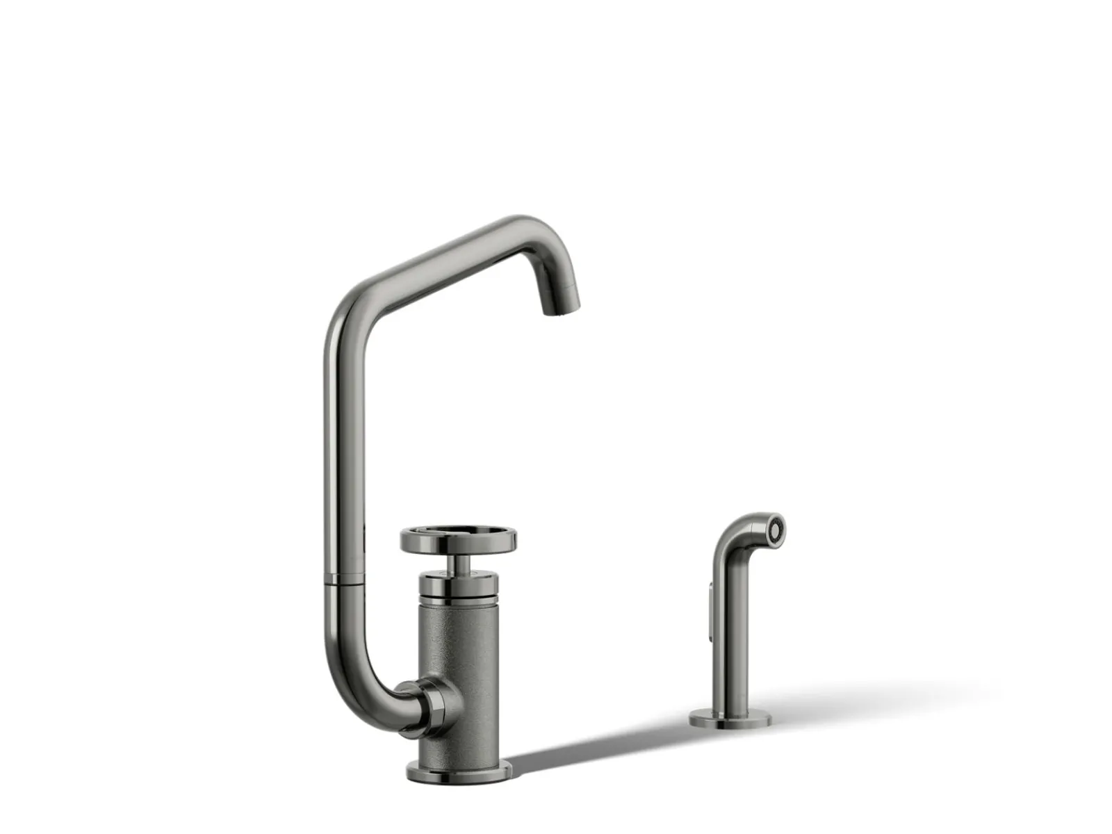 Single-handle bar sink faucet with two-function extended-reach spout and side sprayer^Kohler Online