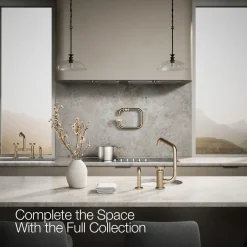 Single-handle bar sink faucet with two-function extended-reach spout and side sprayer^Kohler Online