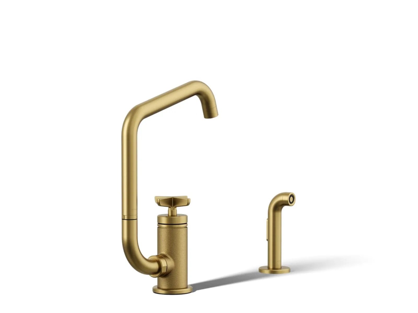 Single-handle bar sink faucet with two-function extended-reach spout and side sprayer^Kohler Online