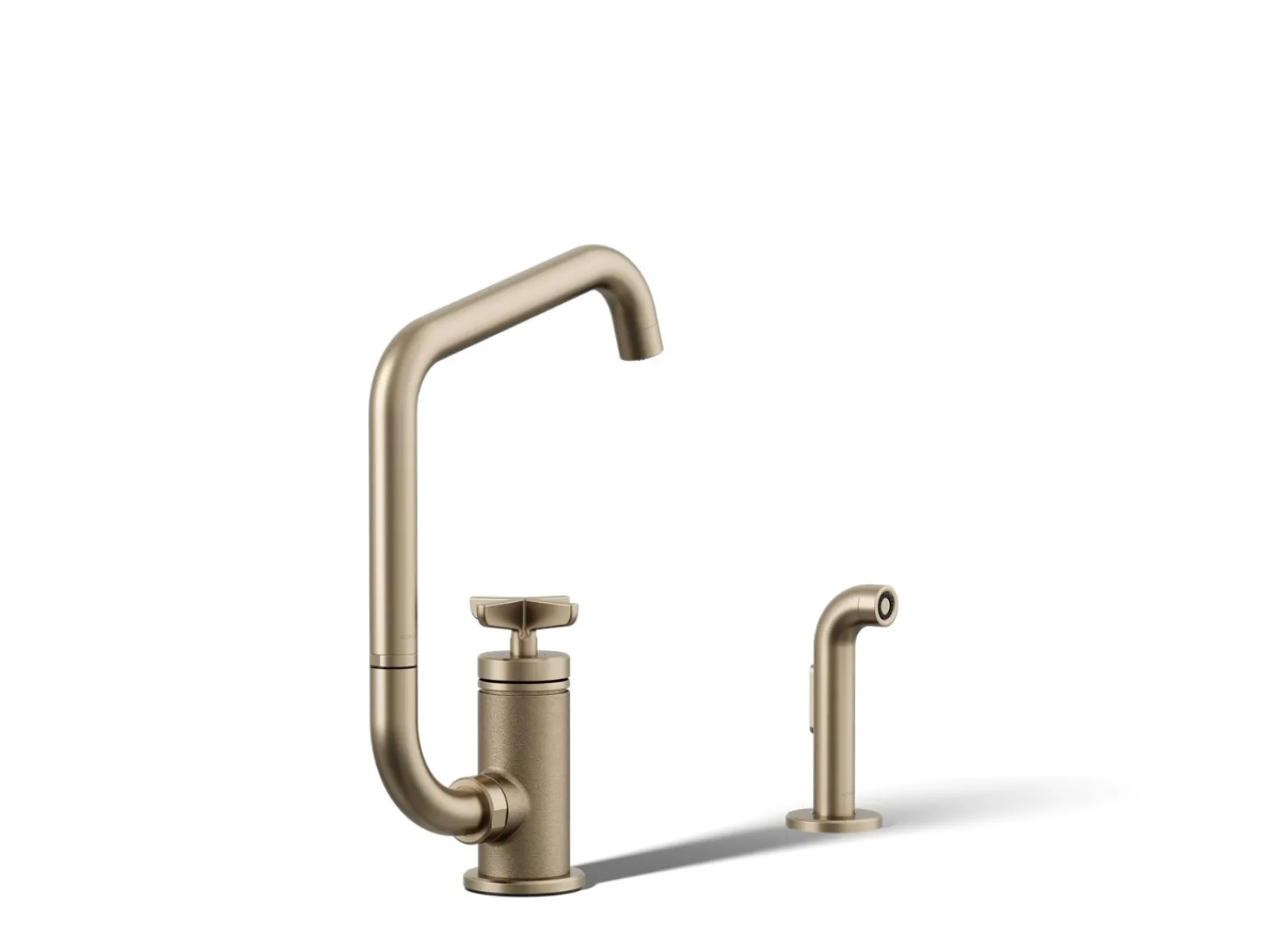 Single-handle bar sink faucet with two-function extended-reach spout and side sprayer^Kohler Online
