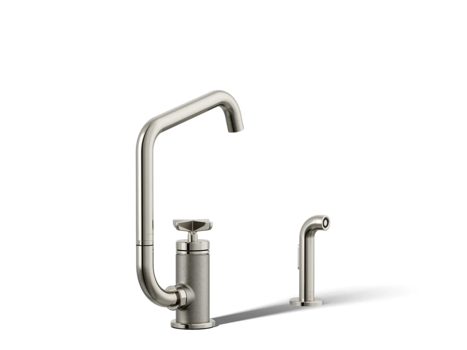 Single-handle bar sink faucet with two-function extended-reach spout and side sprayer^Kohler Online