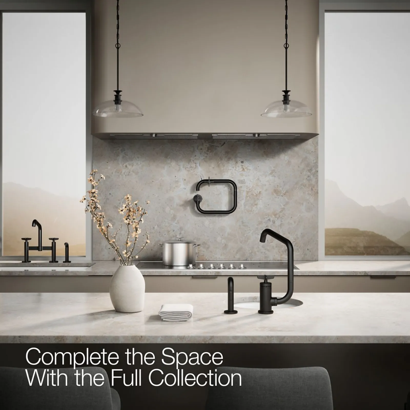 Single-handle bar sink faucet with two-function extended-reach spout and side sprayer^Kohler Online