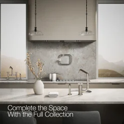 Single-handle bar sink faucet with two-function extended-reach spout and side sprayer^Kohler Online