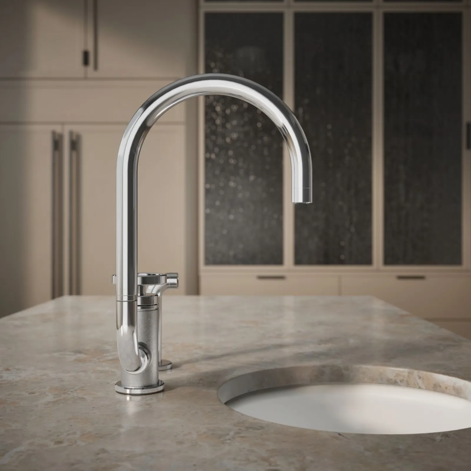 Single-handle bar sink faucet with two-function extended-reach spout and side sprayer^Kohler Online