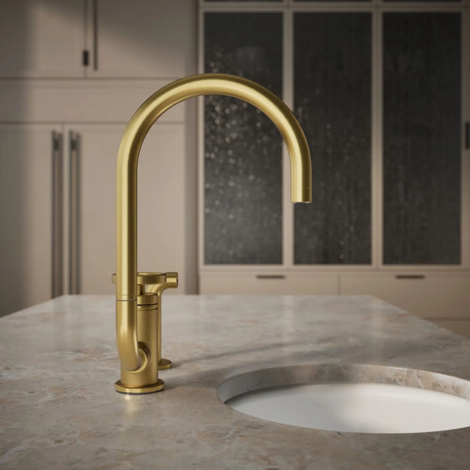 Single-handle bar sink faucet with two-function extended-reach spout and side sprayer^Kohler Online