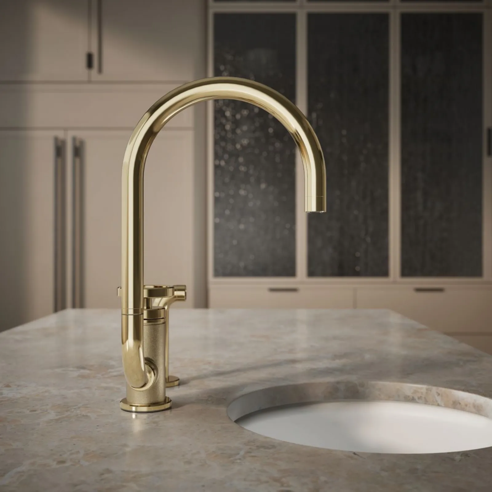 Single-handle bar sink faucet with two-function extended-reach spout and side sprayer^Kohler Online