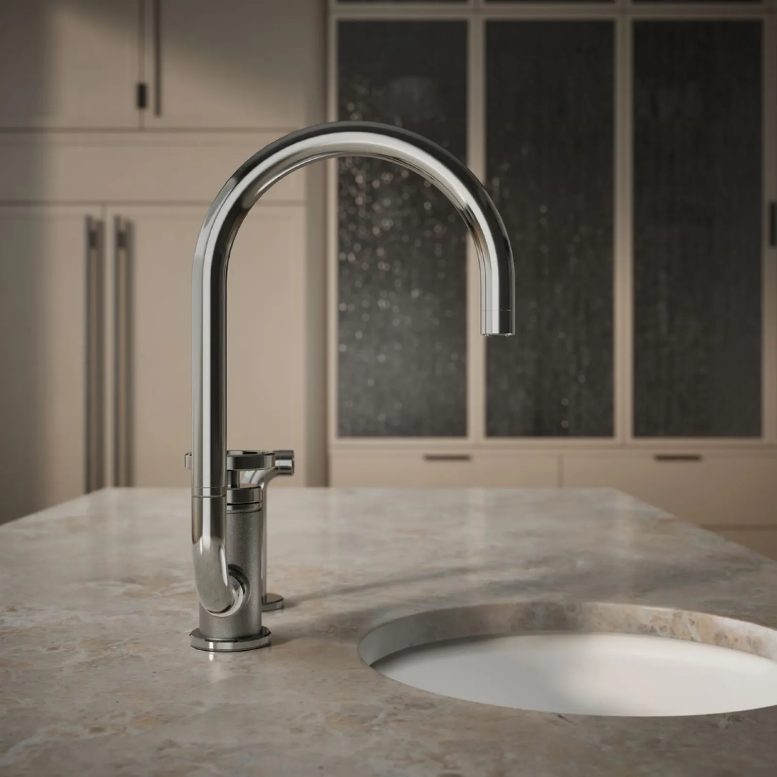 Single-handle bar sink faucet with two-function extended-reach spout and side sprayer^Kohler Online